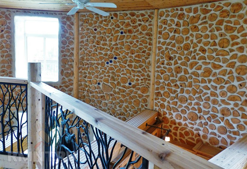 чурки, уложенные по технологии Cordwood