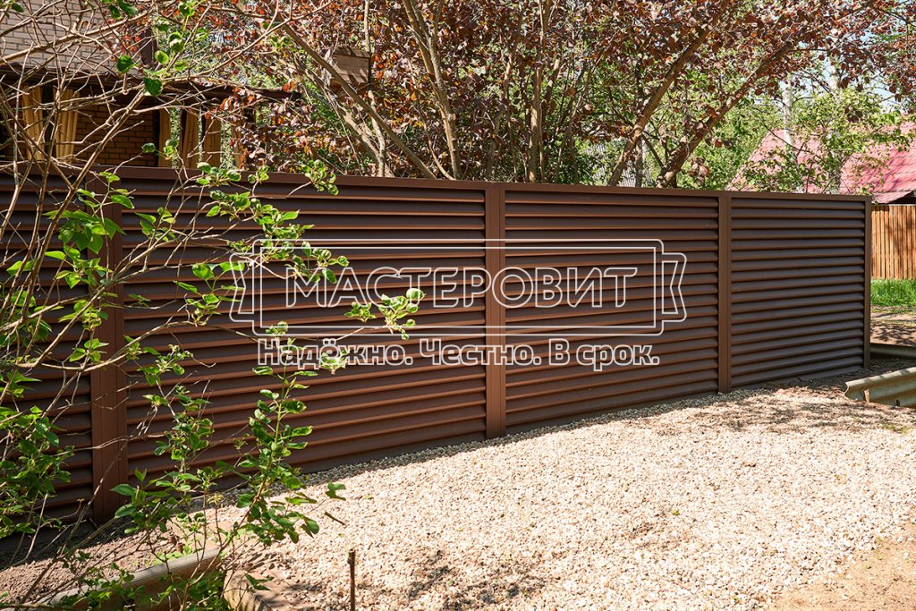 Забор жалюзи, RAL 8017 (шоколад)