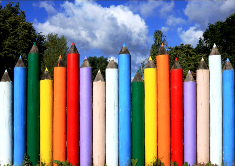 забор «цветные карандаши»