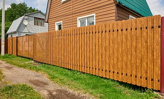 Установка забора из евроштакетника в СНТ Здоровье