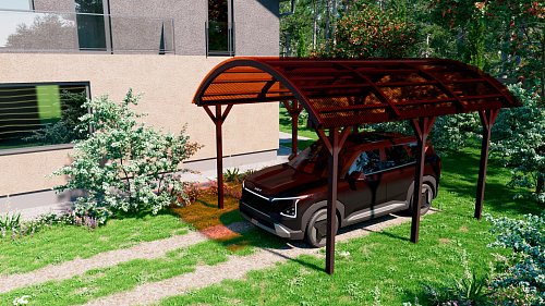 Арочный навес №10 из поликарбоната 3,5х6,3 м