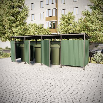 Ограждение для площадки тбо №2-4 из профнастила 1,5х6 м