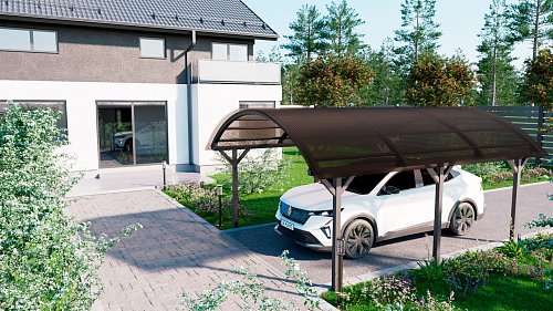 Арочный навес №10 из поликарбоната 4,5х6,3 м