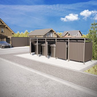 Ограждение для площадки тбо №2-5 из профнастила 1,5х7,5 м