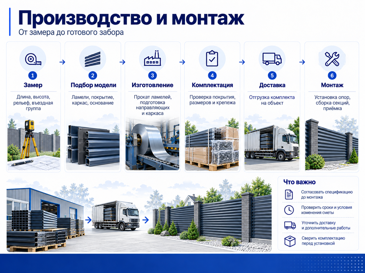 Производство забора жалюзи от замера до монтажа